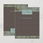 ダマスクブラウンターコイズ5 招待状のお知らせ 招待状 (正面/裏面)
