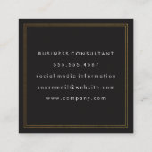 ダマスクブラック金ゴールドエグゼクティブダブル縁ど スクエア名刺 (裏面)