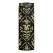 ダマスクブラック金ゴールド:クラシックオーナメント。 タンブラー (裏面)