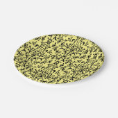 ダマスクブラック&イエロー ペーパープレート (アングル)