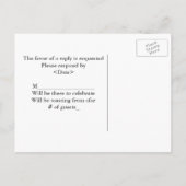 ダマスクブラック&ホワイトウェディングRSVP 1 インビテーションポストカード (裏面)