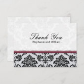 ダマスクブルグンディ結婚ズサンキューカード サンキューカード (正面/裏面)