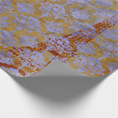 ダマスクブルーコバルトオールドパリバラ金ゴールド 王室の ラッピングペーパー (角)