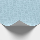 ダマスクブルーダイヤモンドデザインエレガントボーイベビーシャワー ラッピングペーパー (角)