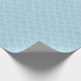 ダマスクブルーダイヤモンドデザインエレガントボーイベビーシャワー ラッピングペーパー