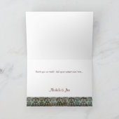 ダマスクブルー ブラウン ありがとう グリーティングカード サンキューカード (内部)