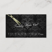 ダマスクヘアカットヘアサロンロイヤリティパンチカード ロイヤリティカード (正面)