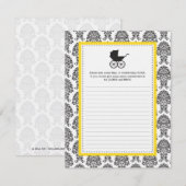 ダマスクベビーキャリッジ赤ちゃんシャワーアドバイスカード アドバイスカード (正面/裏面)