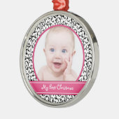 ダマスクベビー初めてのクリスマスオーナメント メタルオーナメント (左)