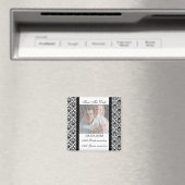 ダマスクホワイト日付写真マグネットを保存 マグネット (インサイチュ (食洗機))