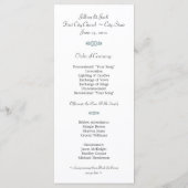 ダマスクホワイト結婚式 プログラム (裏面)