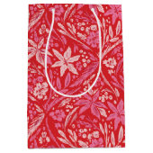 ダマスクポモダンインセッティアオーナメント ミディアムペーパーバッグ (正面)