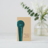 ダマスクマイク名刺、ティール(緑がかった色) 名刺 (スタンド正面)