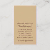 ダマスクマイク名刺、ティール(緑がかった色) 名刺 (裏面)