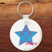 ダマスクマゼンタ – アクア2 キーホルダー (正面)