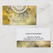 ダマスクマンダラウォーターカラー金ゴールドエレガント作家 名刺 (正面/裏面)