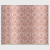 ダマスクメタリック王室のフローラピンクローズ金ゴールド赤面 ラッピングペーパー (フラット)