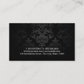 ダマスクモダンとヒョウのプリントメイクアップアーティスト 名刺 (裏面)