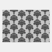 ダマスクモダンの色パターン ラッピングペーパーシート (正面2)