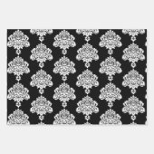 ダマスクモダンの色パターン ラッピングペーパーシート (正面)