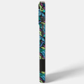 ダマスクモダンアールデコブラックターコイズブルー名 Case-Mate iPhoneケース (裏面 / 左)