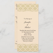 ダマスクモダンインアイボリー金ゴールド結婚式 プログラム (正面/裏面)