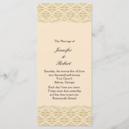 ダマスクモダンインアイボリー金ゴールド結婚式 プログラム