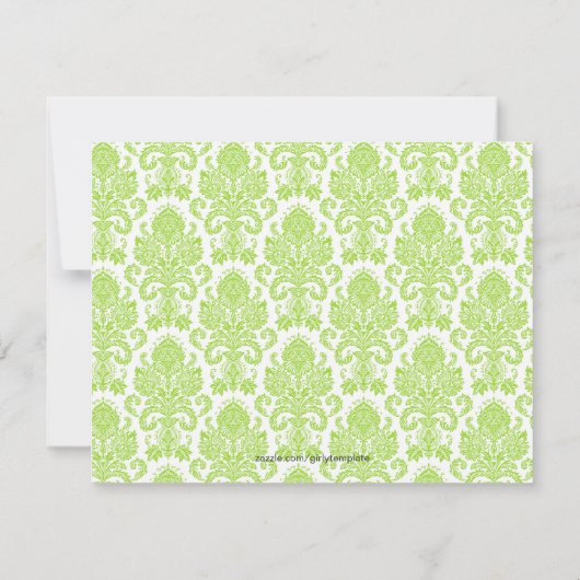 ダマスクモダングリーンパーティー 招待状 (裏面)