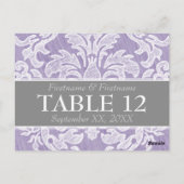 ダマスクモダンパター結婚ンのテーブル番号 ポストカード (裏面)