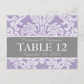 ダマスクモダンパター結婚ンのテーブル番号 ポストカード (正面)