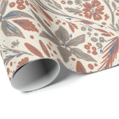 ダマスクモダン秋フローラ包装紙 ラッピングペーパー (ロールコーナー)