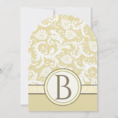 ダマスクモノグラムイエローグレー結婚式招待状 招待状 (裏面)