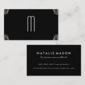 ダマスクモノグラムオンブラック 名刺 (正面/裏面)