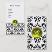 ダマスクモノグラムジェムイエローホワイト 名刺 (正面/裏面)