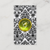 ダマスクモノグラムジェムイエローホワイト 名刺 (裏面)