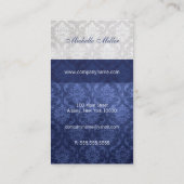 ダマスクモノグラムブルーグレー 名刺 (裏面)