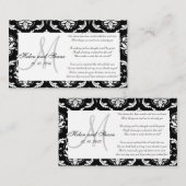 ダマスクモノグラム結婚のウィッシングウェルカード エンクロージャーカード (正面/裏面)