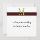 ダマスクモノグラム結婚式招待状アップルグリーン 招待状 (裏面)