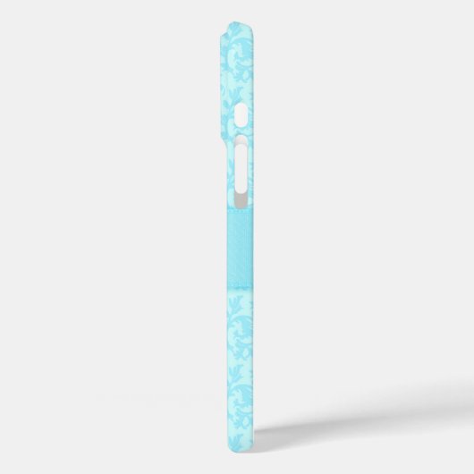 ダマスクライトブルー名前をカスタムする Case-Mate iPhoneケース (裏面 / 左)