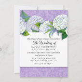 ダマスクラベエレガントンホワイトアジサイフローラ 招待状 (正面)