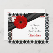ダマスクレッドガーベラデイジーレシピカードfor the Bride ポストカード (正面/裏面)