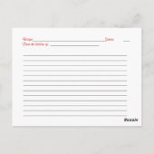 ダマスクレッドガーベラデイジーレシピカードfor the Bride ポストカード (裏面)