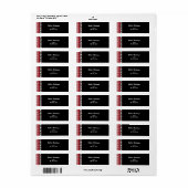 ダマスクレッド差出人住所ラベル ラベル (フルシート)