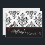 ダマスクレッドSweet sixteen招待状 招待状<br><div class="desc">トレンディーsweet sixteenパーティの招待状、簡単にカスタマイズ可能なカッコいいお尻とクリック!カスタマイズ! "it"追加オプションの追加、変更、削除、サイズ変更、再着色、再スタイリング、文字とイメージ</div>