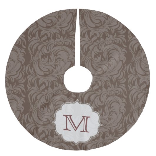 ダマスクレースプリントモノグラムイニシャルツリースカート ブラッシュドポリエステルツリースカート (正面)