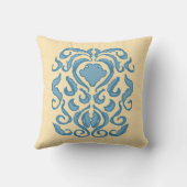 ダマスクロビンズエッグブルー旧世界クリーミー枕 クッション (裏面)