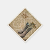 ダマスクワイルドフラワーウェスタンカントリーカウボーイブーツ スタンダードカクテルナプキン (角)