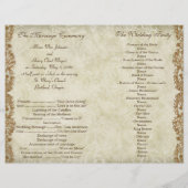 ダマスクヴィンテージウェディングプログラムカスタムフライヤー (裏面)