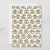 ダマスクヴィンテージウェディング招待状(茶色) 招待状 (裏面)