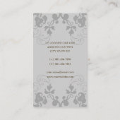 ダマスクヴィンテージフローラフローリッシュシックエレガントオレンジ 名刺 (裏面)